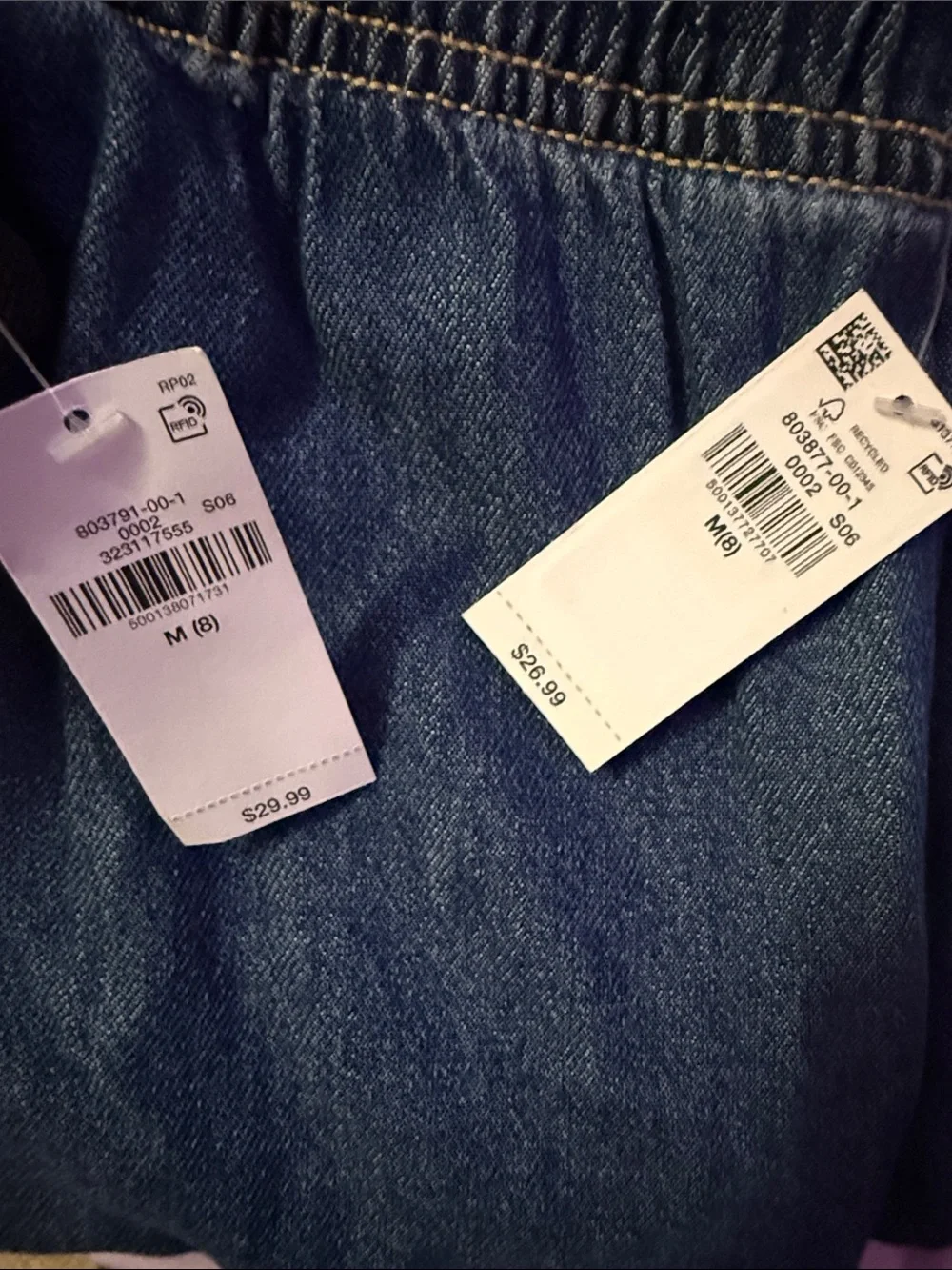 Girls size 8-Old Navy Cargo Wide-Leg Jeans - Black & Medium Blue